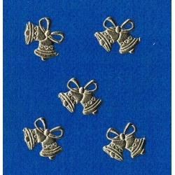 Dzwoneczki 3x2,5cm ( kmpl: 5szt ) aplikacja satynowa ,dzwoneczki ZŁOTE / dzwonek